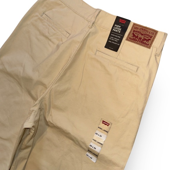 Levi’s Premium High Loose Pleated Twill Pant in Semolina Natural 29 x 32 - Picture 10 of 14